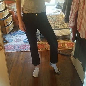 Black frame jeans